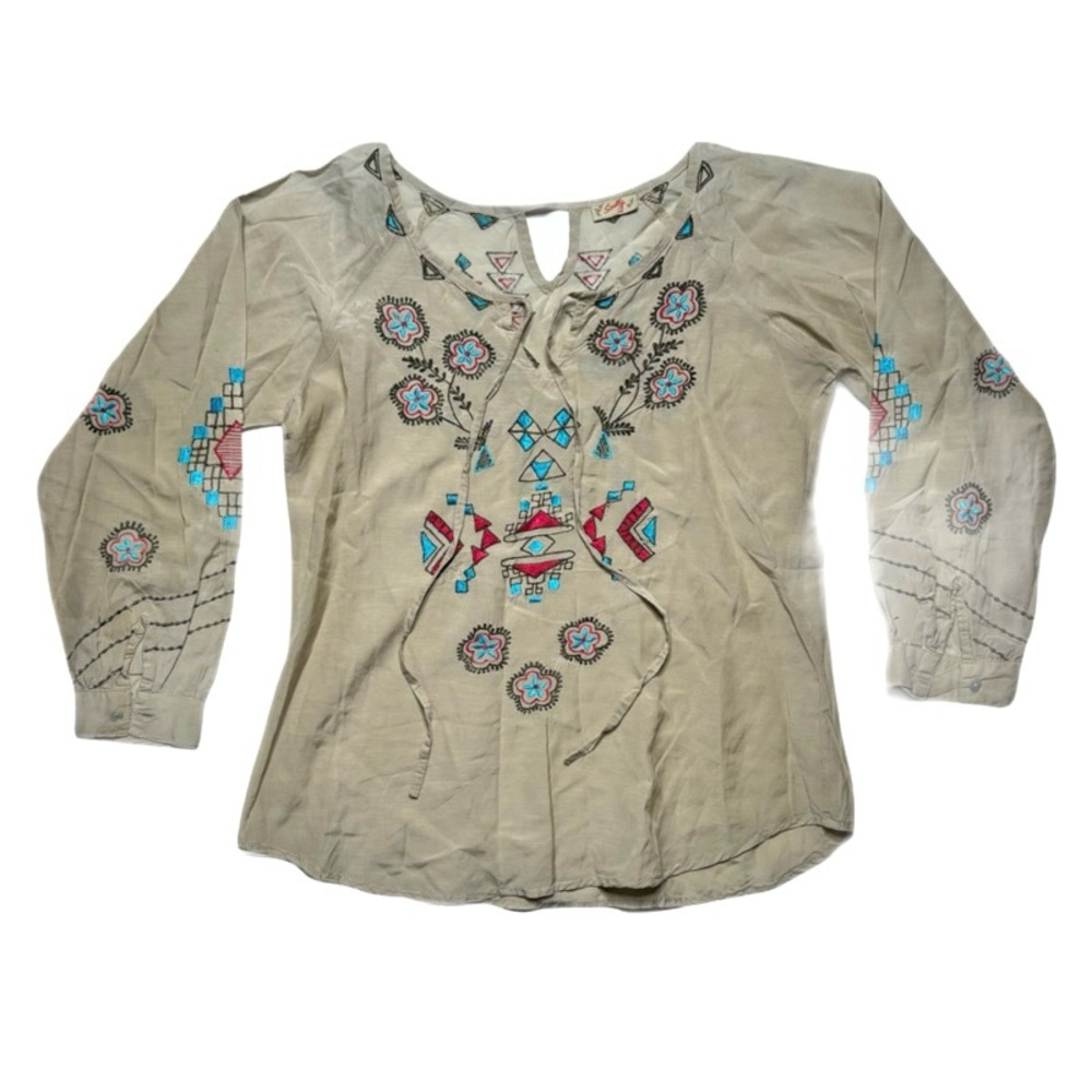 Scully Honey Creek embroidered peasant blouse